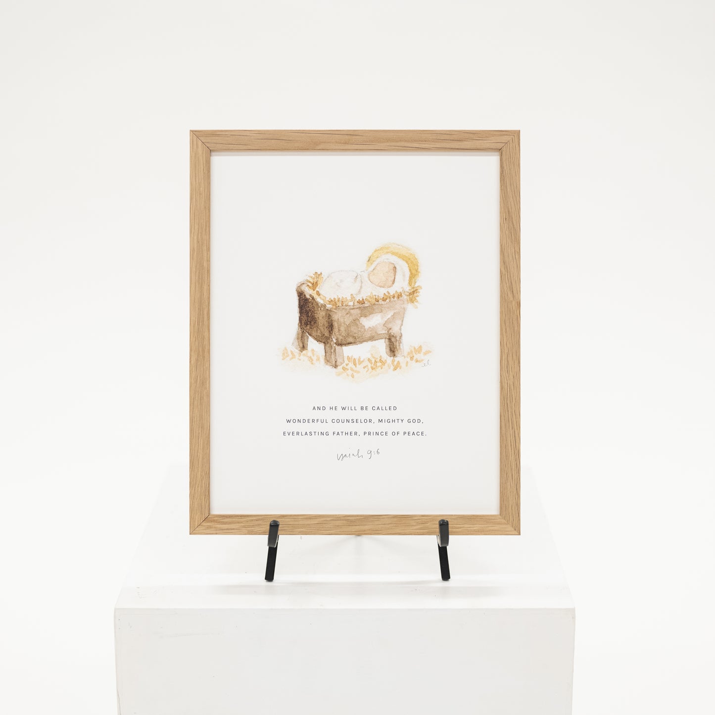 Christmas Manger & Scripture Art Print