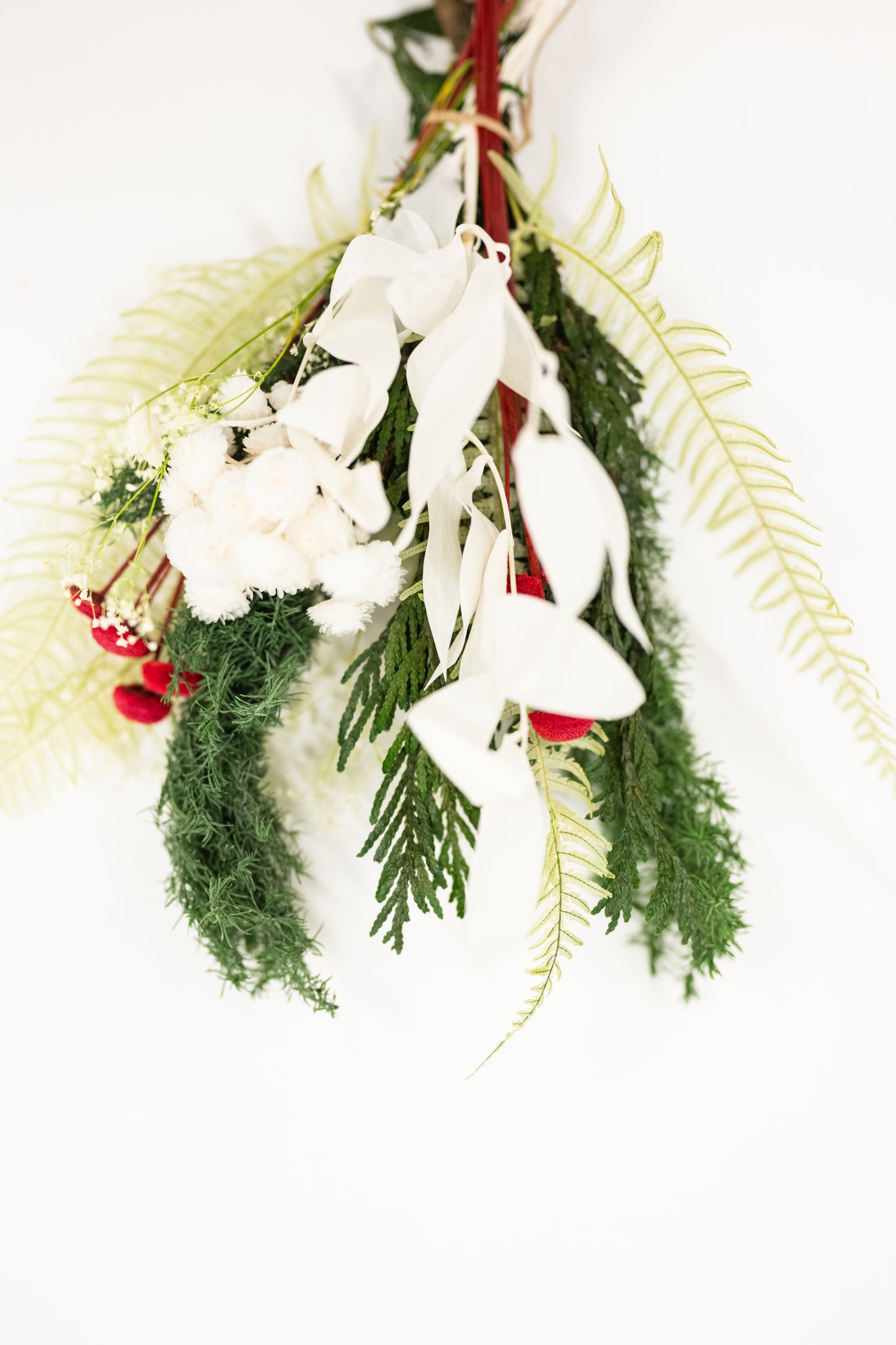 Dried Floral Mini Bouquet In Christmas Colors