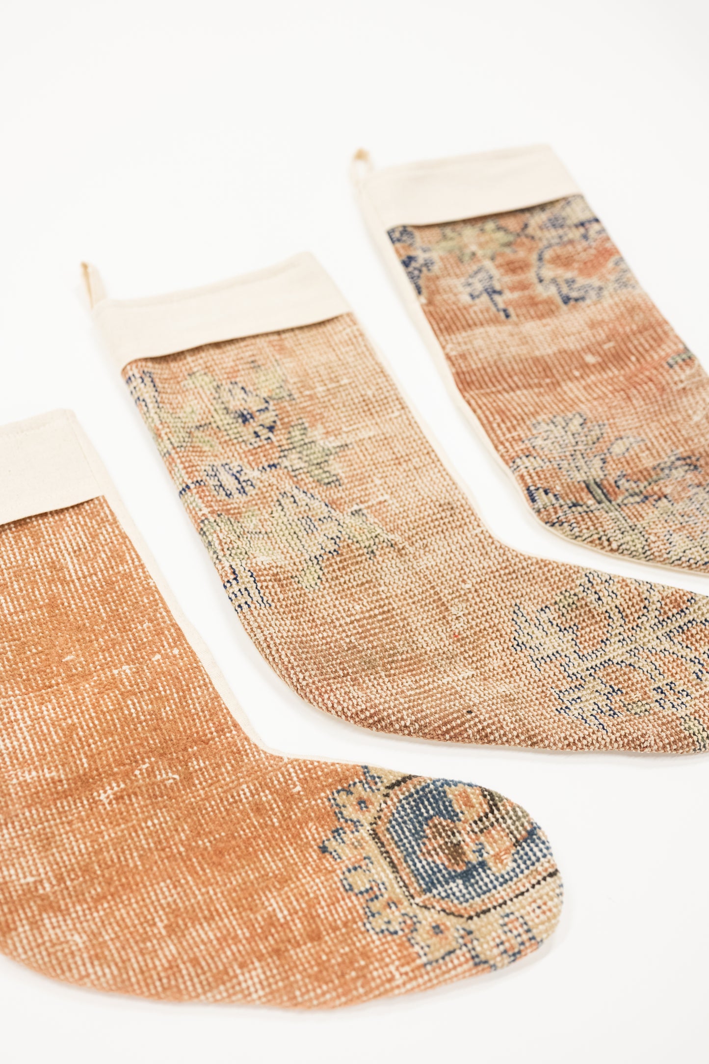 Vintage Kilim Rug Christmas Stocking - Rusty Pink