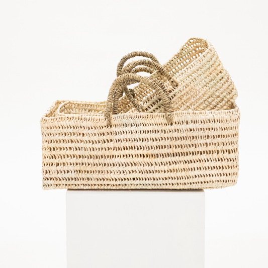 Open Weave Handled Storage Basket