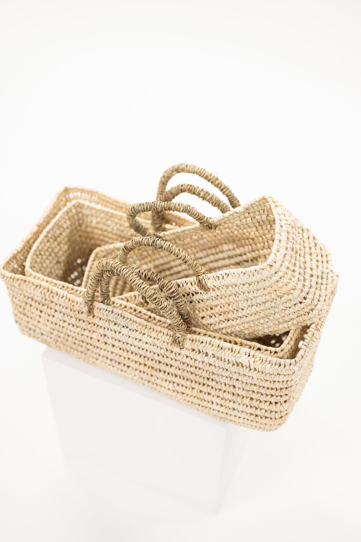 Open Weave Handled Storage Basket