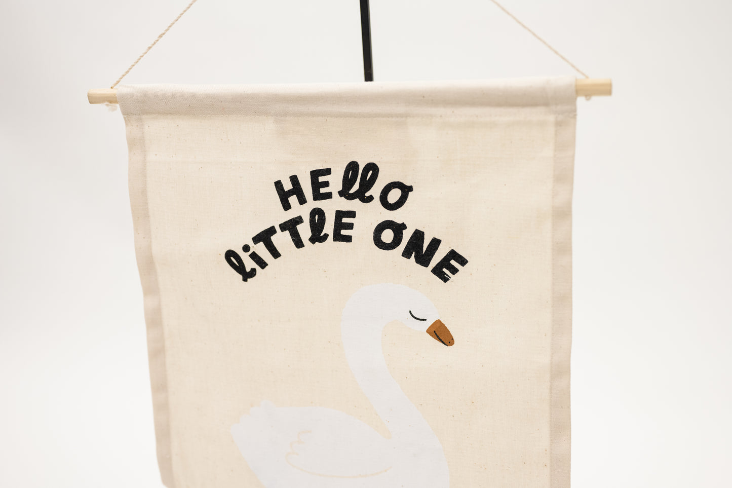 Hello Little One Swan - Canvas Wall Sign
