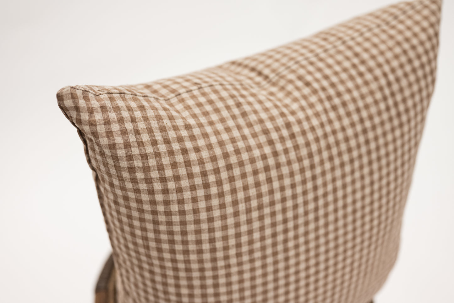 Beige & Brown Gingham Pillow - 20x20