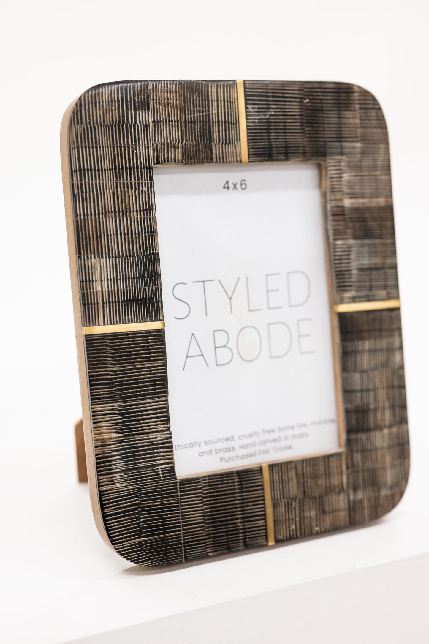 Rounded Brown & Brass Picture Frame 4x6