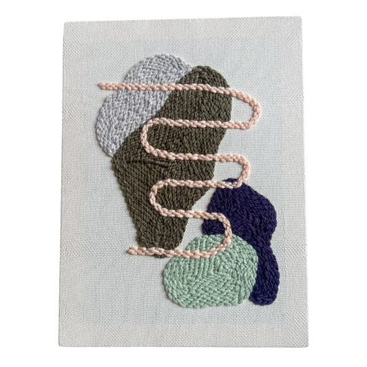 Pebble Abstract Punch Needle Kit: 10x14 Moss