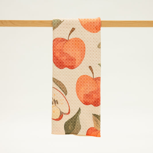 Apples + Tan Microfiber Kitchen Towel For Fall Decorating Kitchen