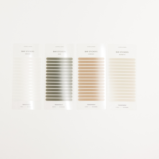 Bar Label Sticker Set of Four Colors for labeling your notes and journals