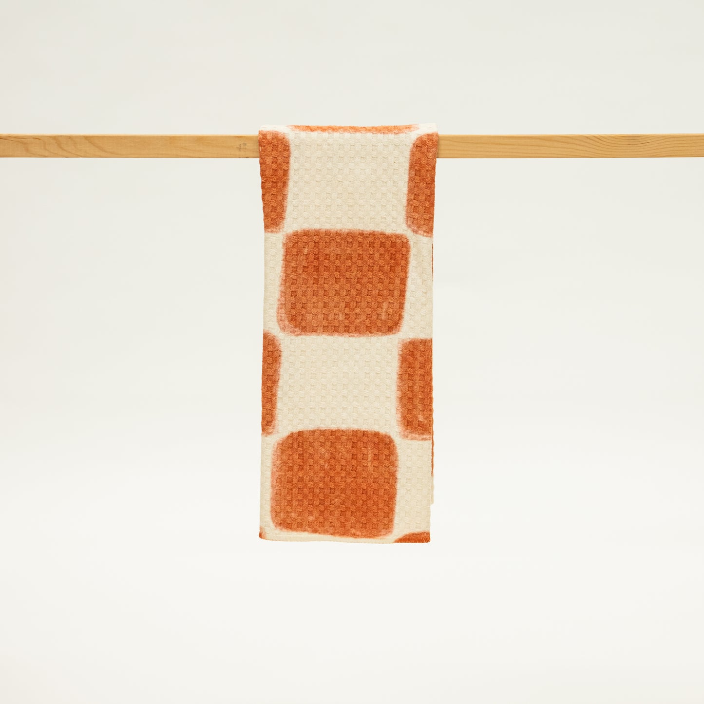 Burnt Orange Checkerboard Microfiber Kitchen Towel For Fall Kitchen