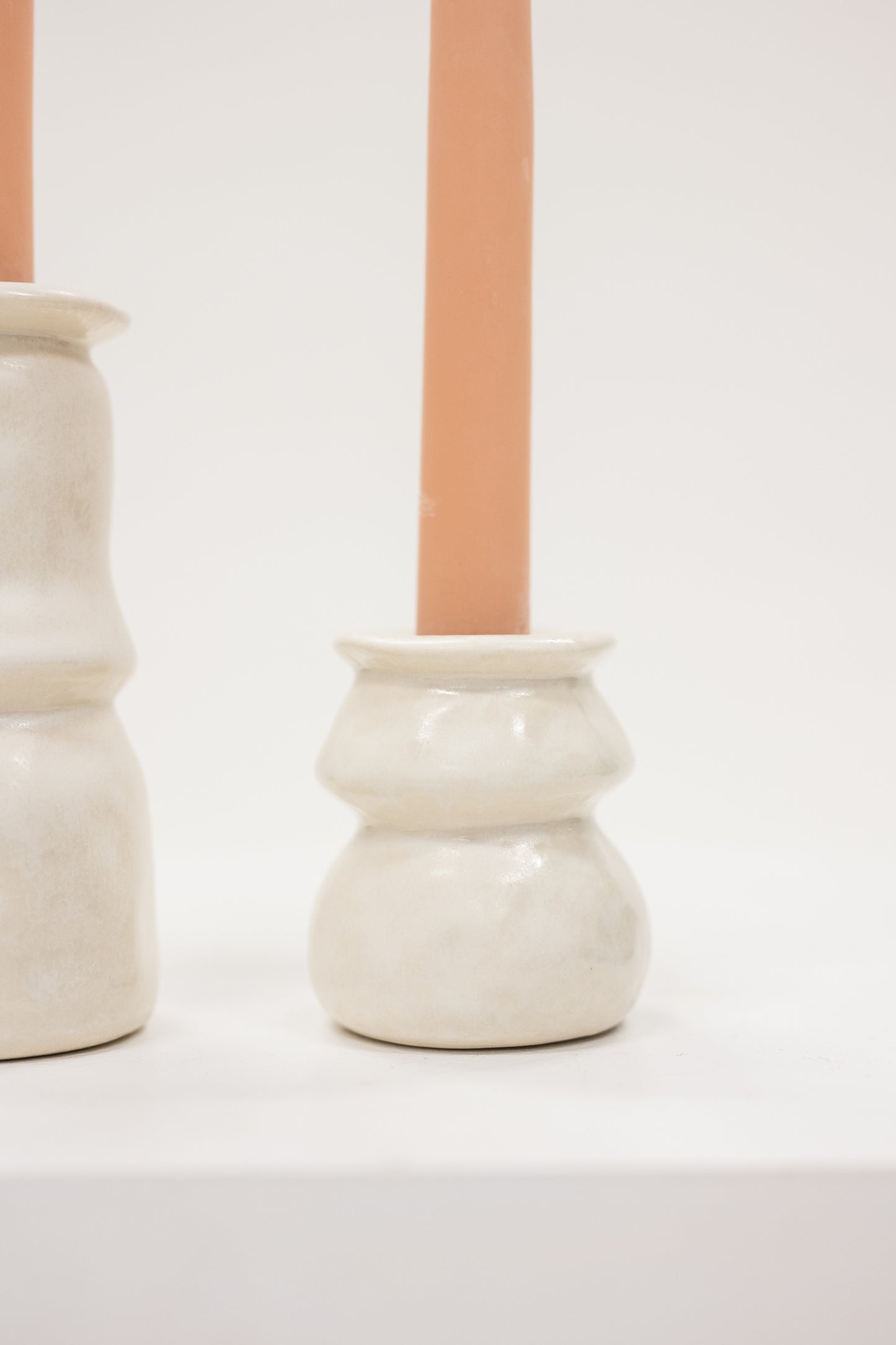 Organic White Candle Holders