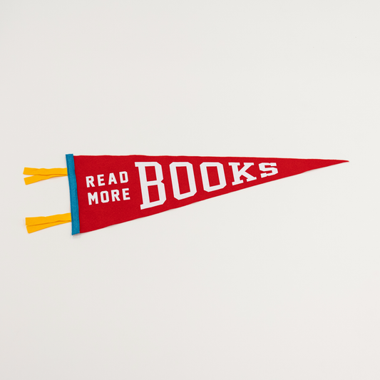 Read More Books Phrase On Felt Wall Pennant In Red, Yellow and Blue