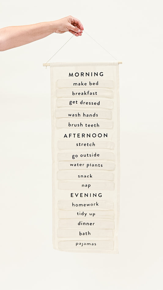 Kid’s Routine Chart - Canvas Wall Hanging