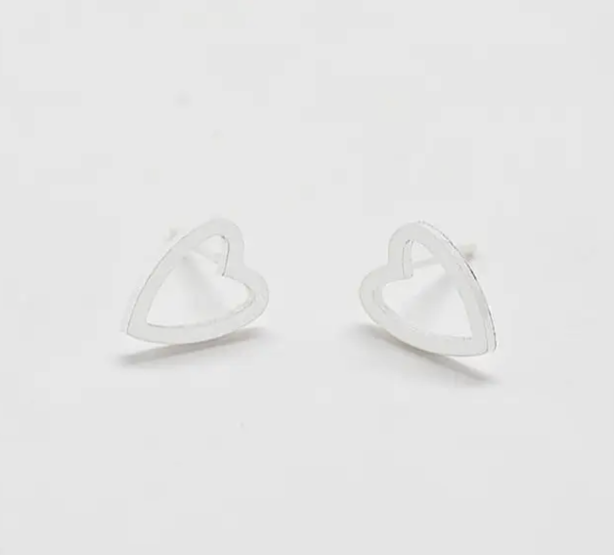 Heart Stud Earrings Silver