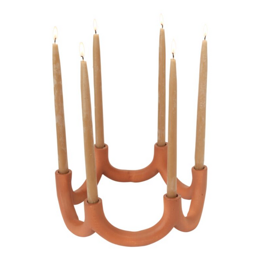 Round Terracotta Candelabra