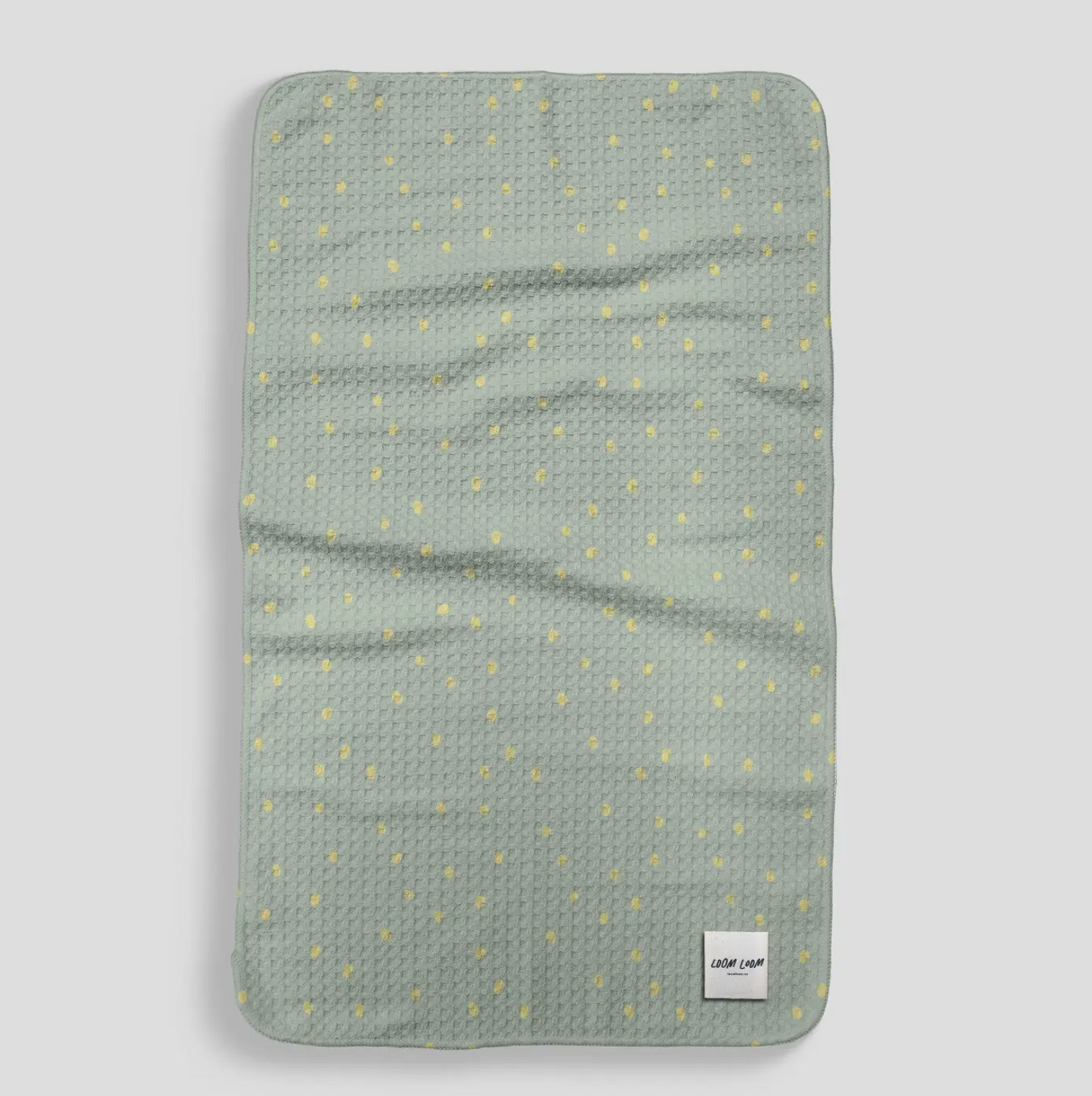 Sage Green & Yellow Microfiber Kitchen Towel