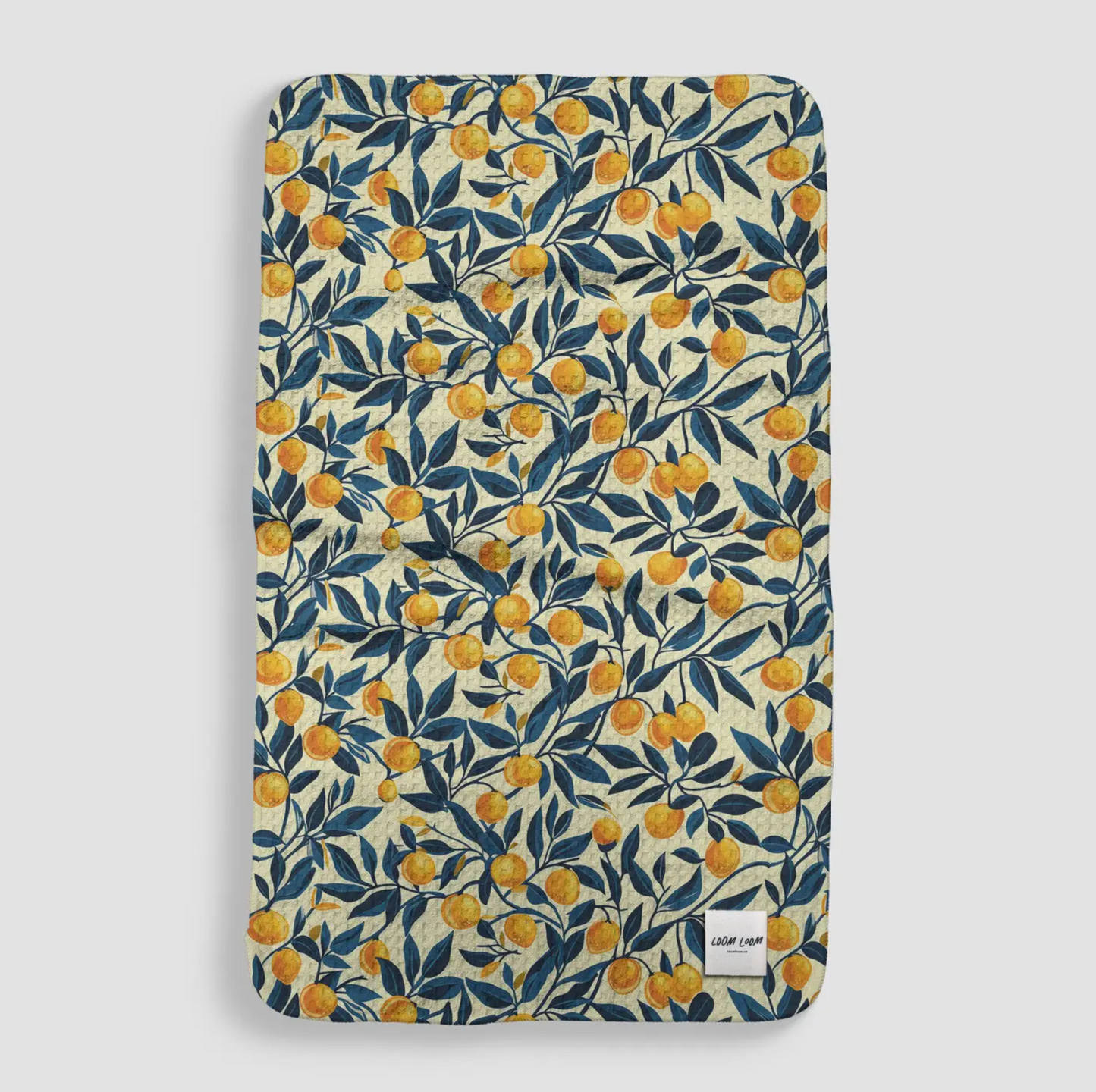 Oranges with Green Leaf Microfiber Kitchen Towel
