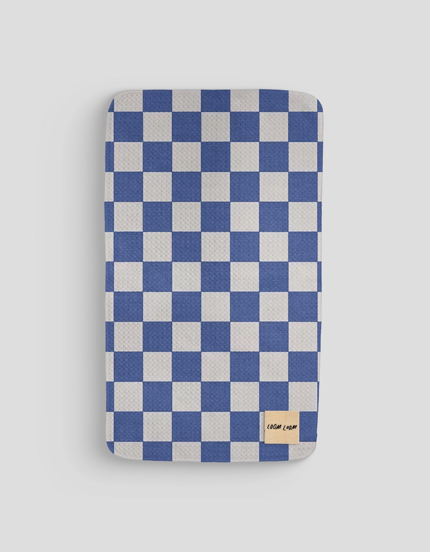 Royal Blue Checkerboard Microfiber Kitchen Towel