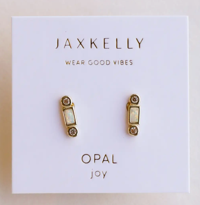 Opal Bar Stud Earring