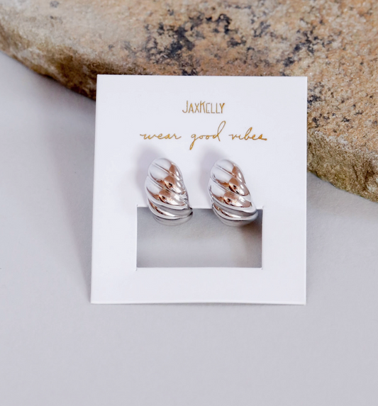 Silver Swirl Hoop Earring