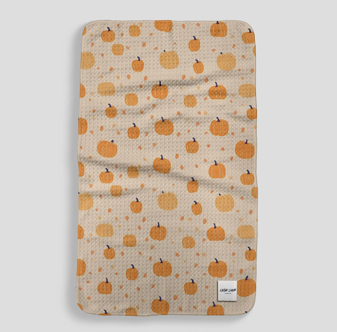 Mini Pumpkin + Tan Microfiber Kitchen Towel