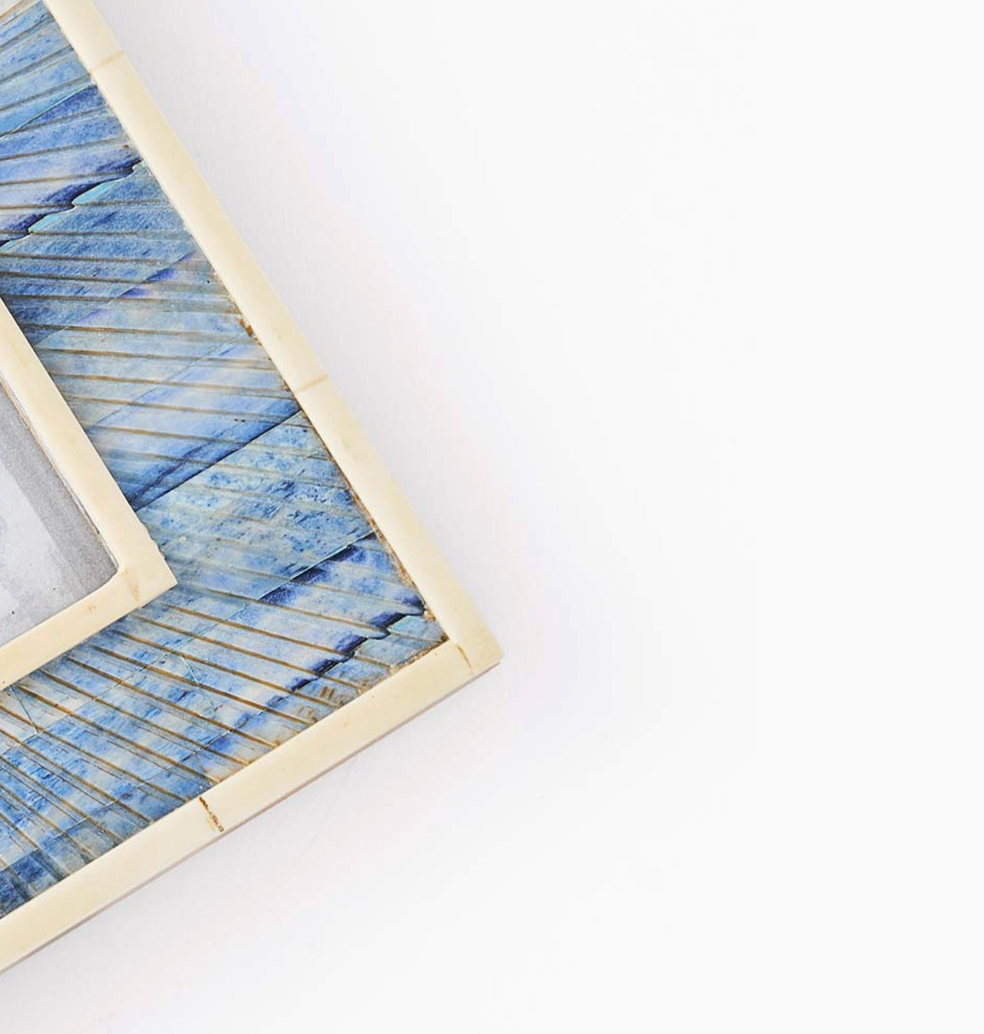 Blue Sunburst Tile Picture Frame: Two Sizes