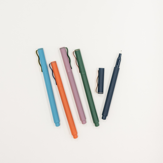 Bold colored 5 fineliners for school journaling or the office