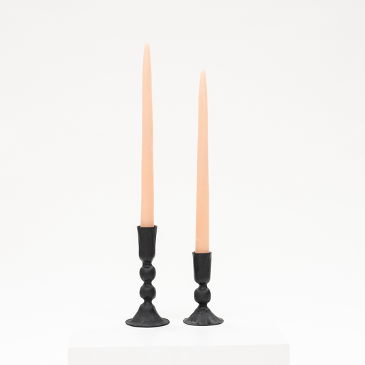 black iron candlestick short with spheres