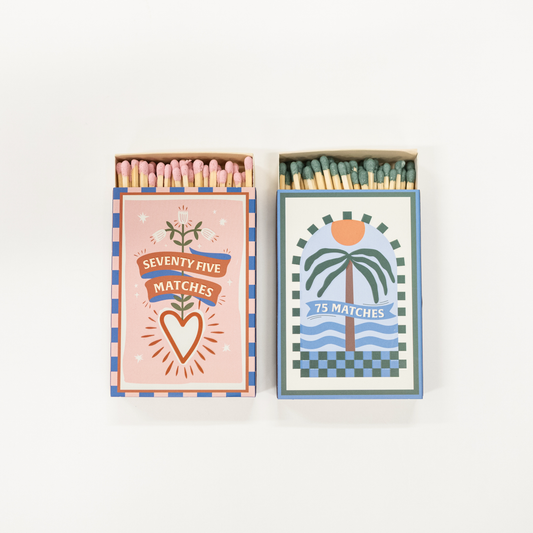 Color Tipped Wooden Matches - Set of 75