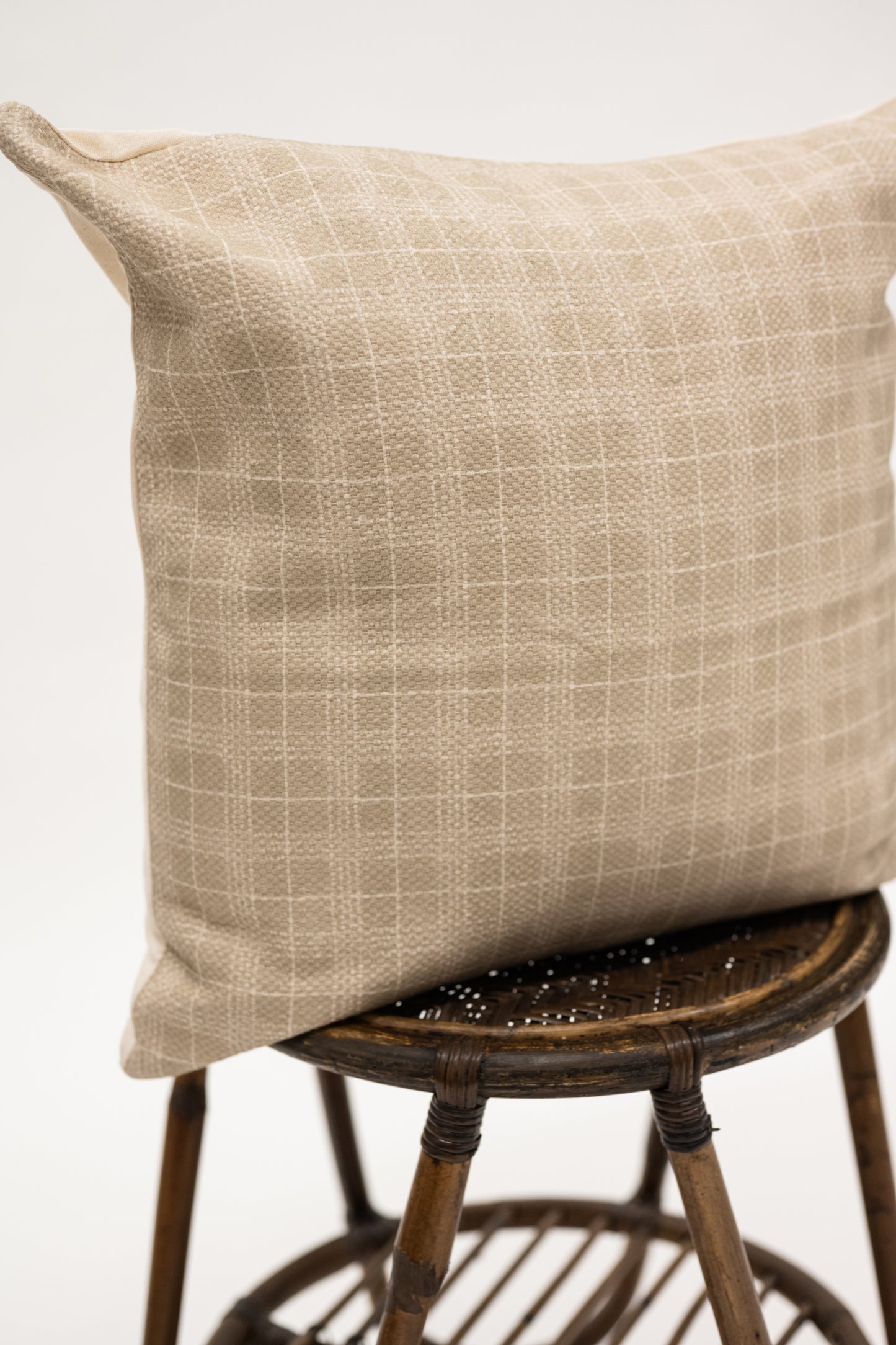 Taupe Window Pane Throw Pillow 22"