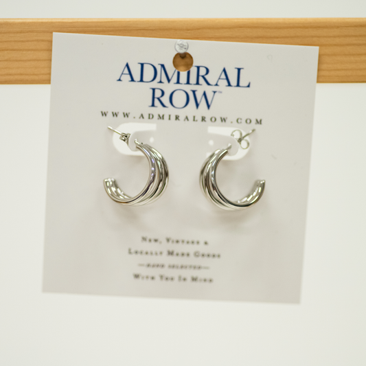Triple Arch Hoop Earrings Silver for a minimalist silver earring
