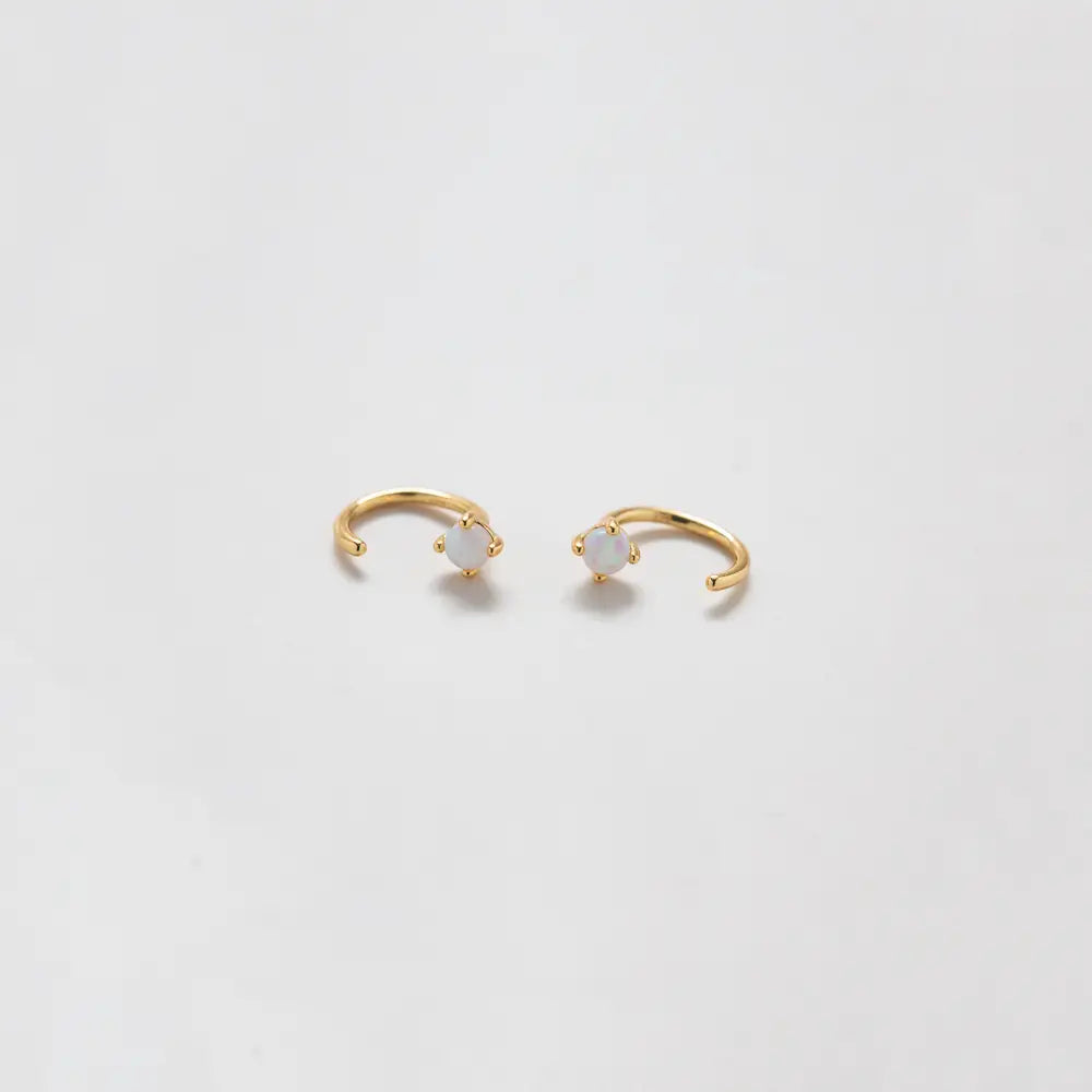Opal Open Hoop Earring