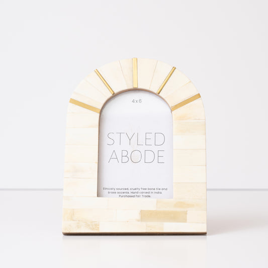 Cream & Brass Arched Frame
