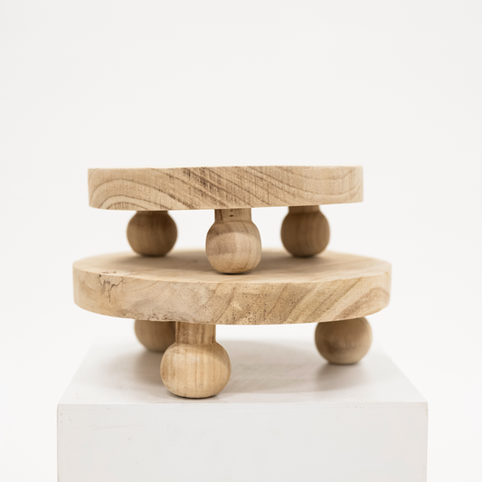 Light Wood Riser With Ball Feet