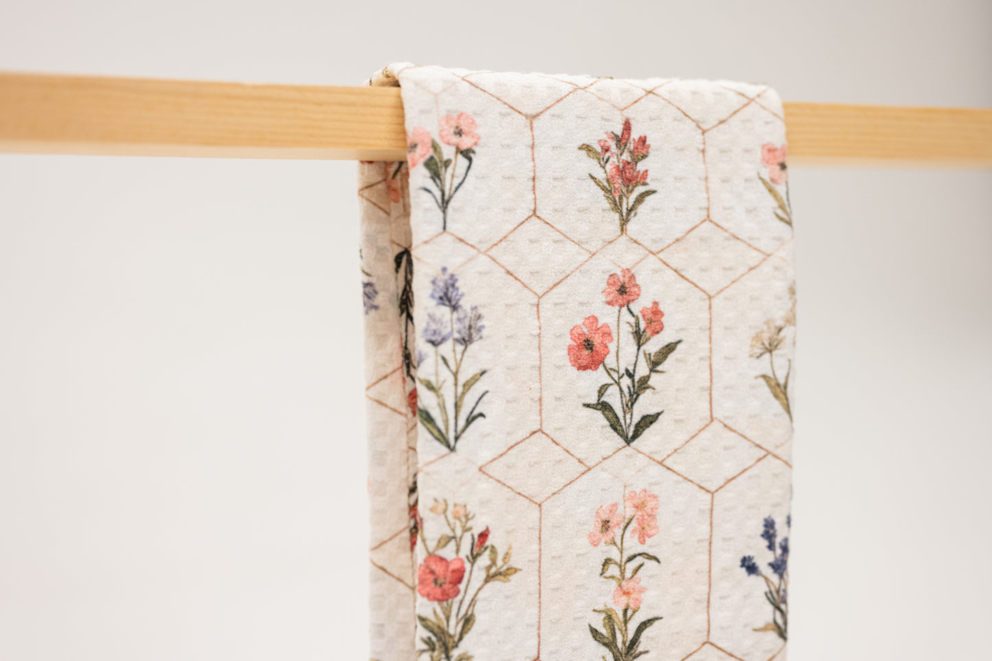 Beige Floral Microfiber Kitchen Towel