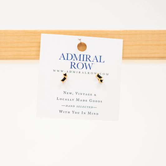 Black Cubic Zirconia Stud Earrings