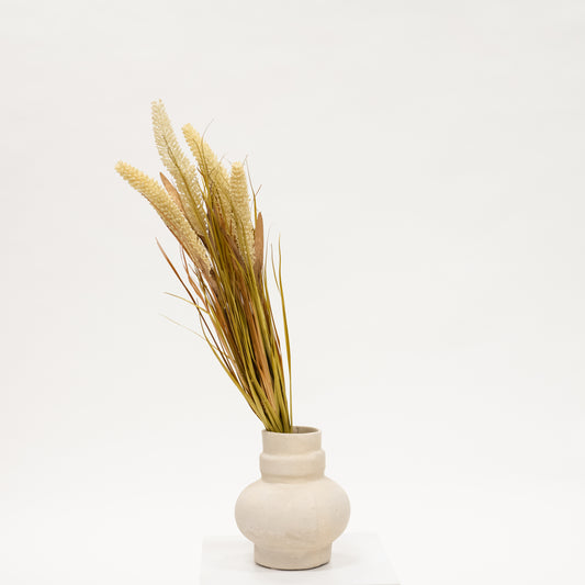 bundle of grasses in greens, rust and cream