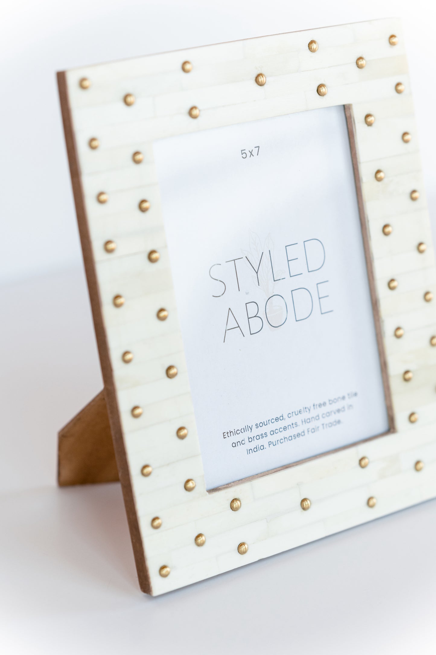 Brass Dotted Cream Frame