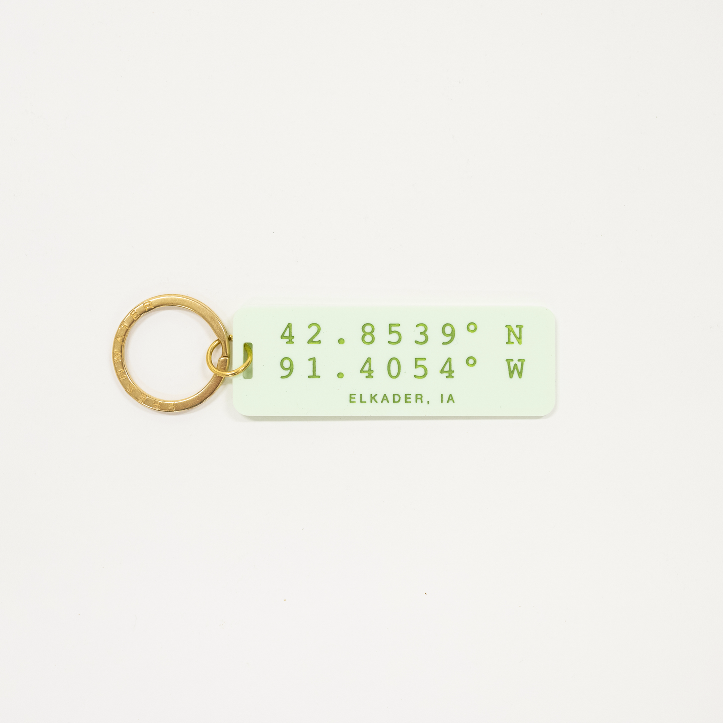 Green Coordinates Keychain