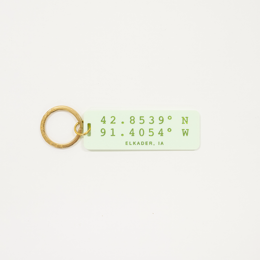 Green Coordinates Keychain