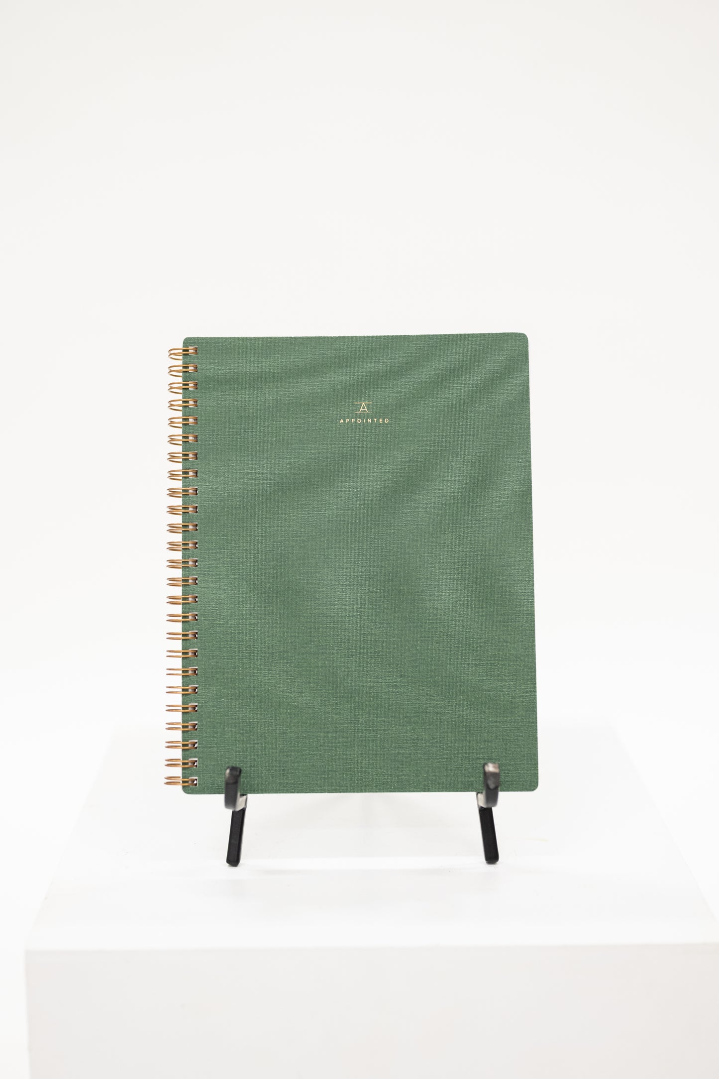 fern green linen covered notebook