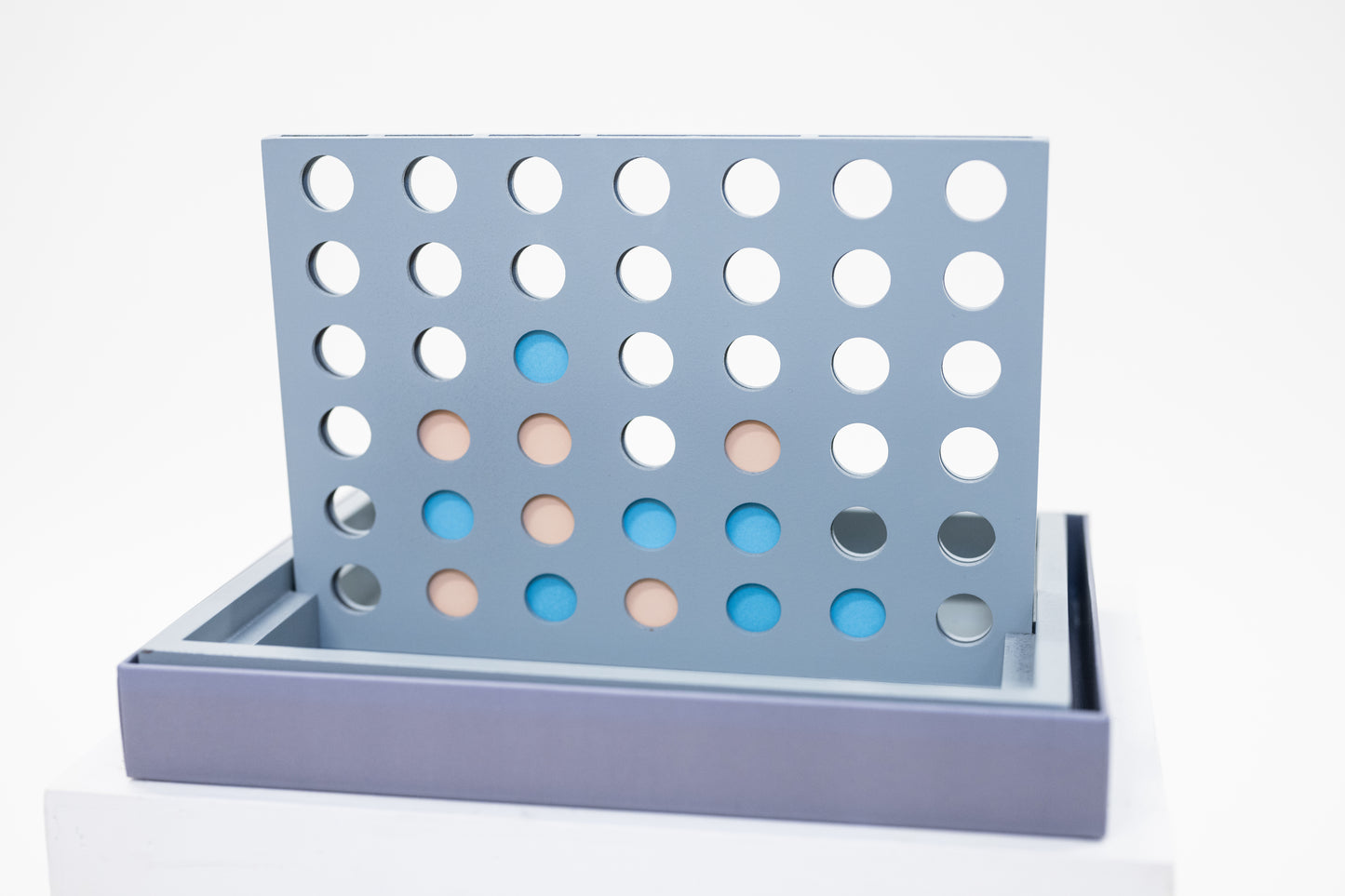 Four in a Row: Lacquered Wood Game Board