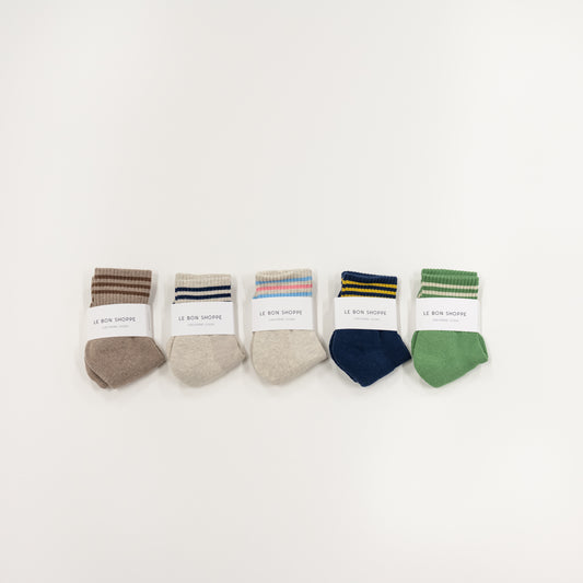 short crew girlfriend style socks with stripes