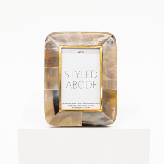 light horn and brass tile frame for 4x6 photo