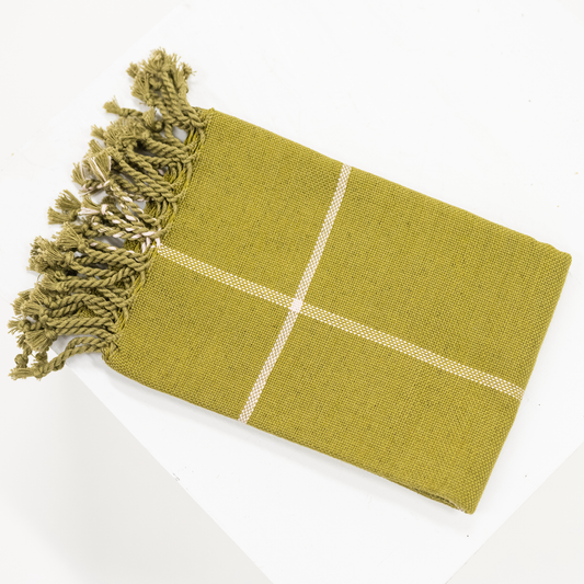 Woven Oversized Hand Towel - Olive