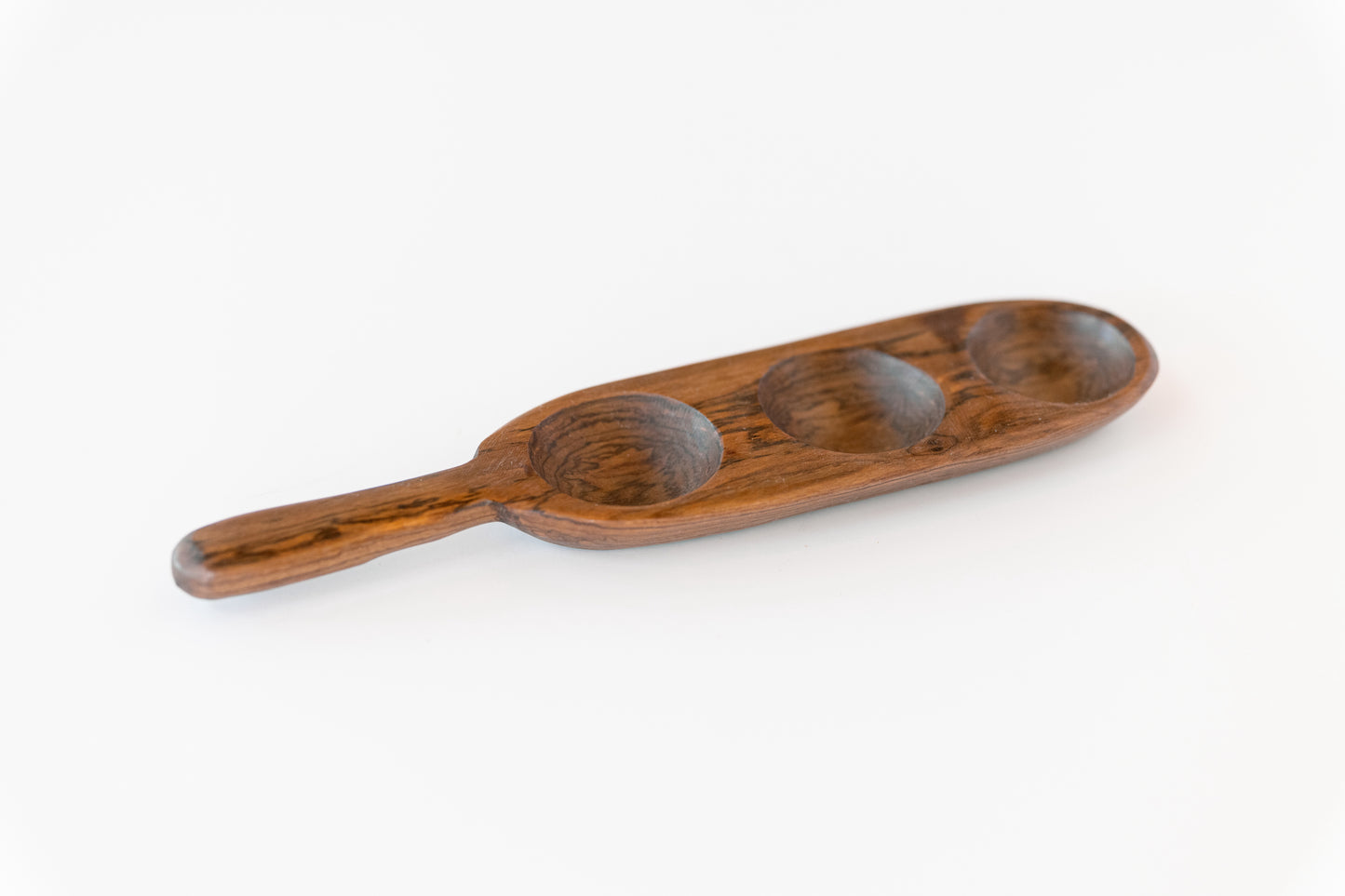 Triple Well Serving Tray - Olive Wood Dish