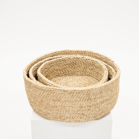 Round Jute Tabletop Basket