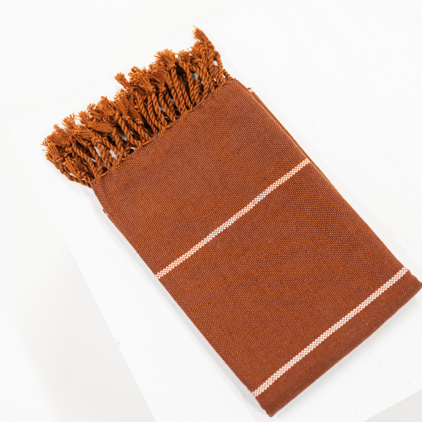 Woven Oversized Hand Towel - Rusty Red