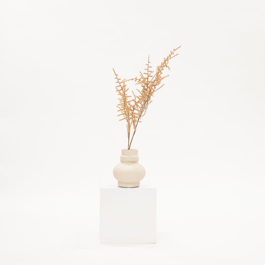 a tall fall faux stem, rusty brown color asparagus fern