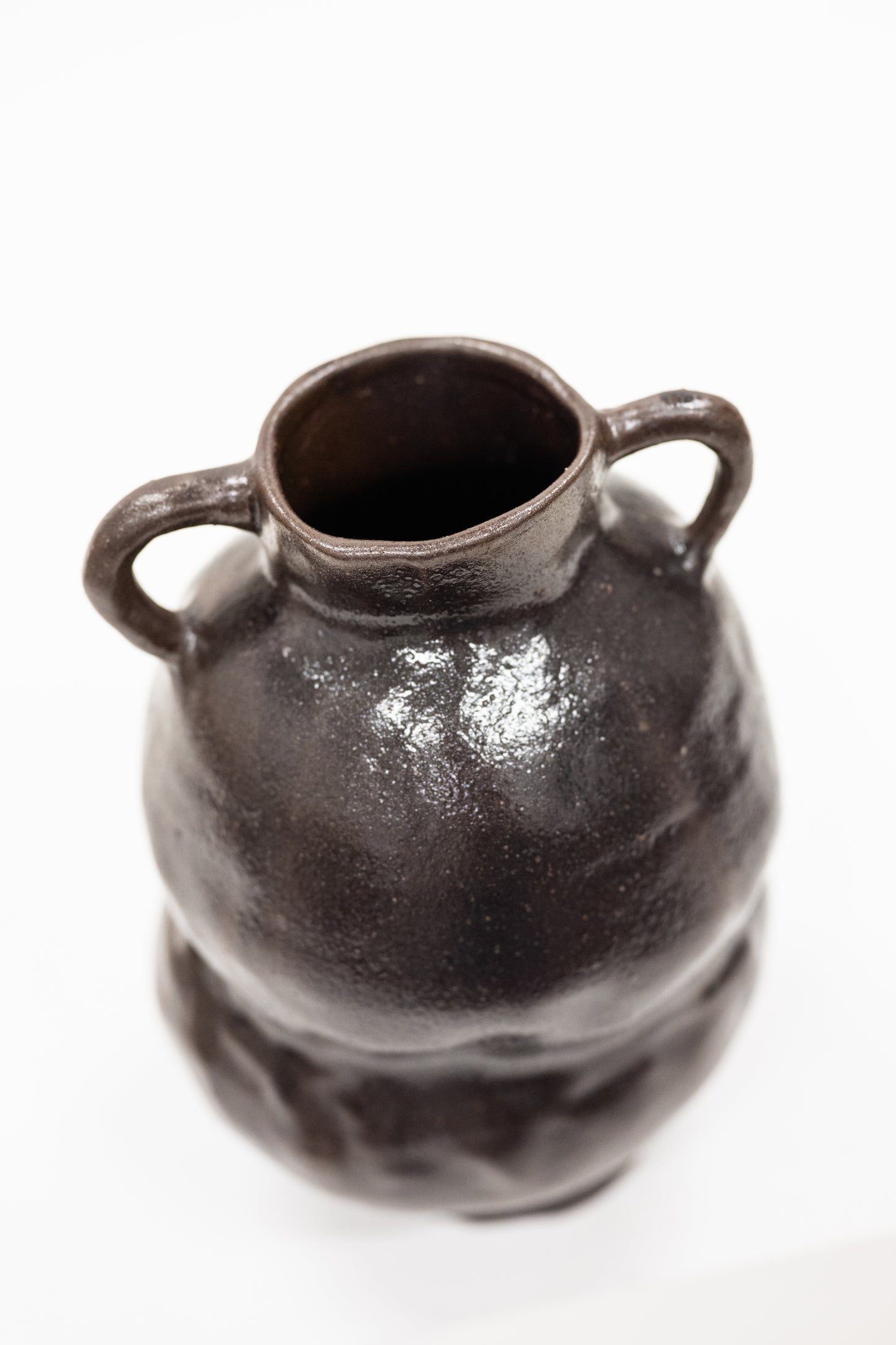 Dual Sphere Dark Brown Gloss Vase