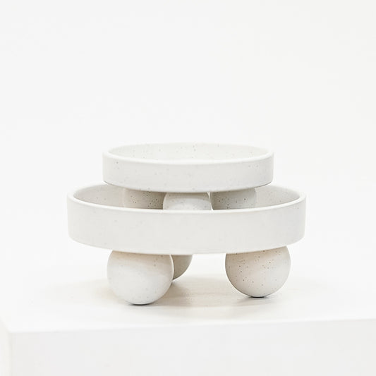 White Ceramic Pedestal with Round Feet