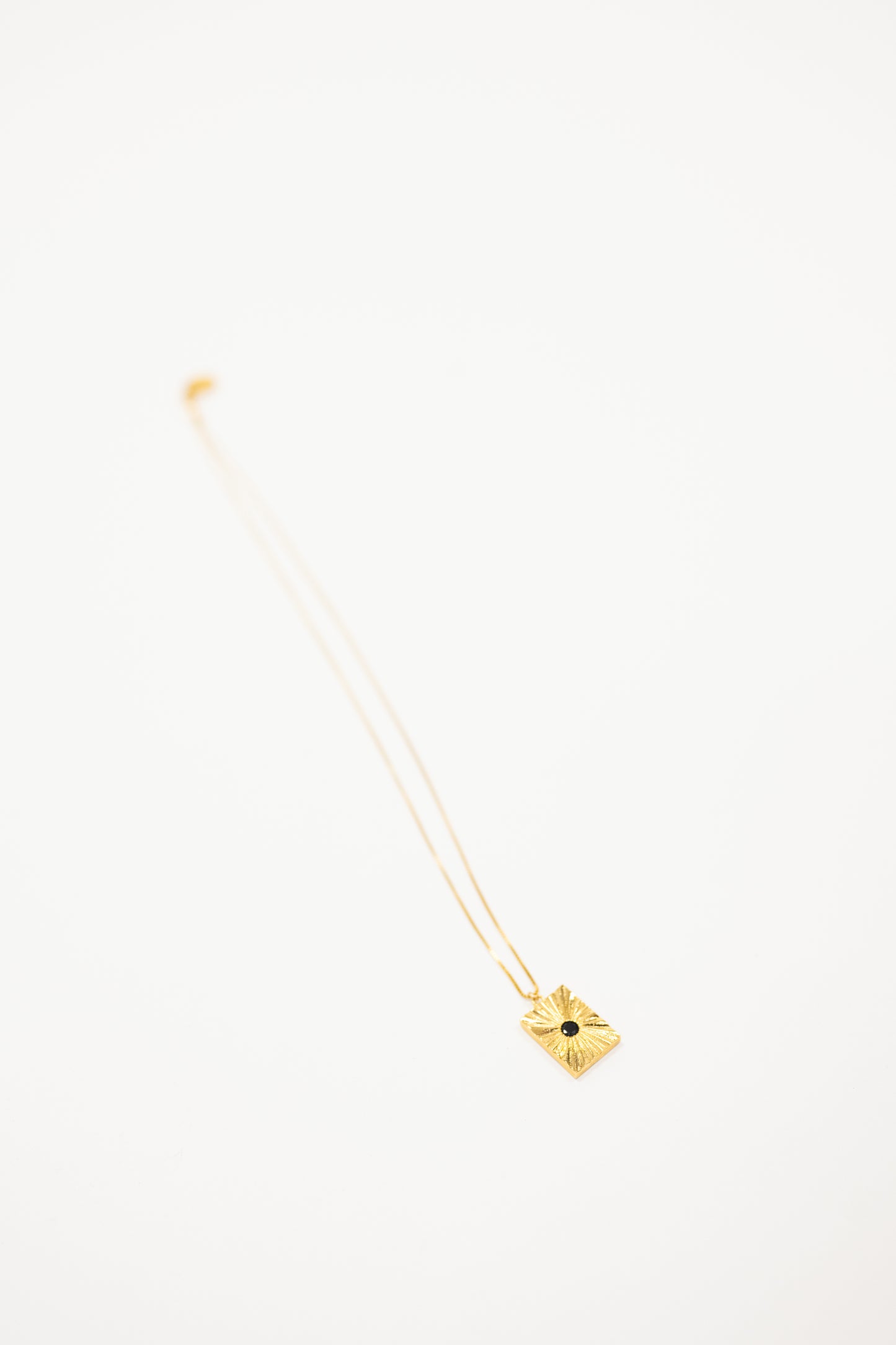 Medallion Necklace With Black Pave Gem